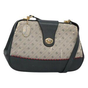 GUCCI Shoulder Bag PVC Leather Navy Gold 116 02 107 Auth ep9165